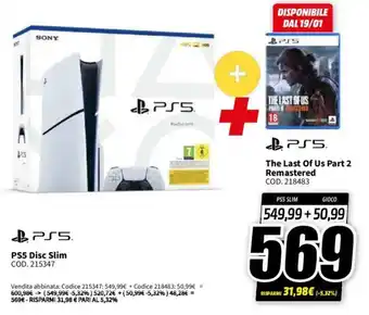 MediaWorld PS5 Disc Slim offerta