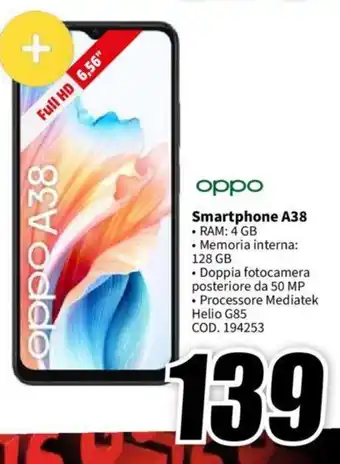 MediaWorld oppo Smartphone A38 offerta