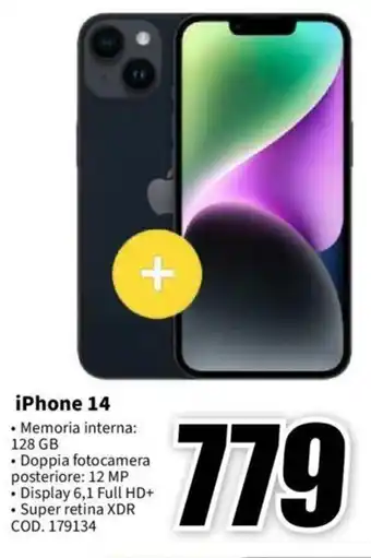 MediaWorld iPhone 14 offerta