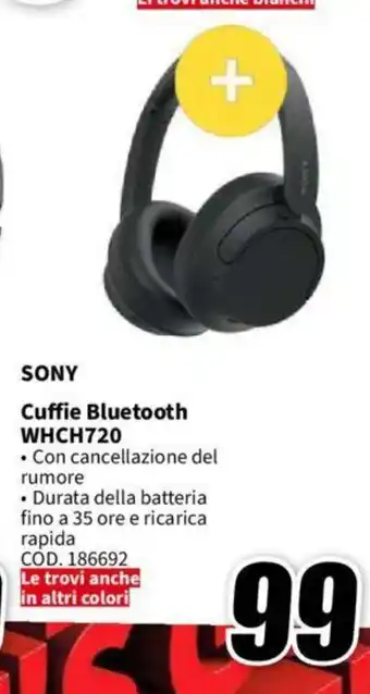 MediaWorld SONY Cuffie Bluetooth WHCH720 offerta