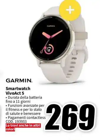 MediaWorld GARMIN. Smartwatch VivoAct 5 offerta