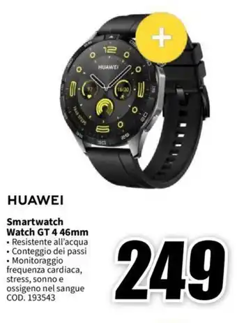 MediaWorld HUAWEI Smartwatch Watch GT 4 46mm offerta
