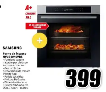 MediaWorld SAMSUNG Forno da incasso NV7B4040VBS offerta