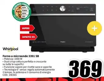 MediaWorld Whirlpool Forno a microonde 3391 SB offerta