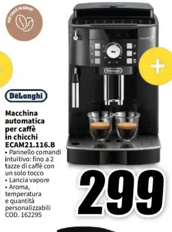 MediaWorld DeLonghi Macchina automatica per caffè in chicchi ECAM21.116.B offerta