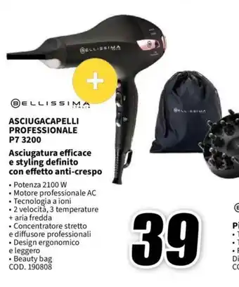 MediaWorld BELLISSIMA ASCIUGACAPELLI PROFESSIONALE P7 3200 offerta