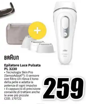 MediaWorld BRAUN Epilatore Luce Pulsata PL 3230 offerta