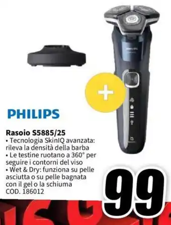 MediaWorld PHILIPS Rasoio S5885/25 offerta