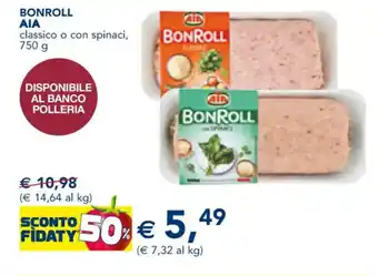 Esselunga BONROLL AIA classico o con spinaci, 750 g offerta