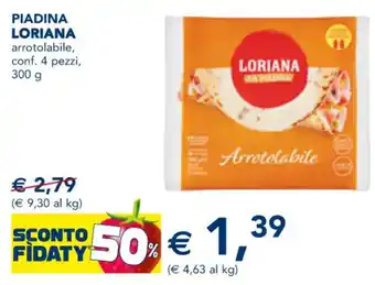 Esselunga PIADINA LORIANA arrotolabile, conf. 4 pezzi, 300 g offerta