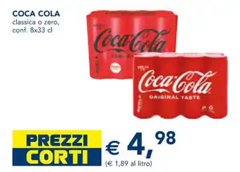 Esselunga COCA COLA classica o zero, conf. 8x33 cl offerta