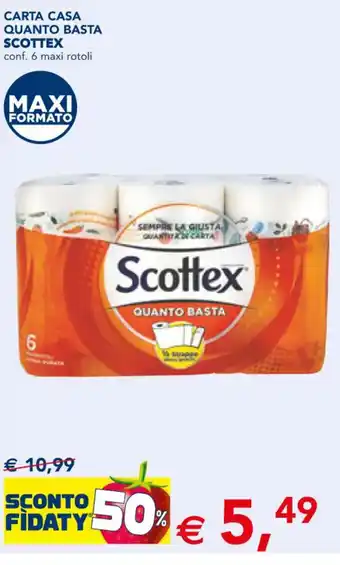 Esselunga CARTA CASA QUANTO BASTA SCOTTEX conf. 6 maxi rotoli offerta