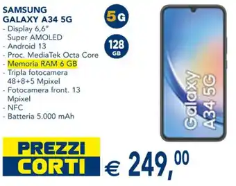 Esselunga SAMSUNG GALAXY A34 5G offerta