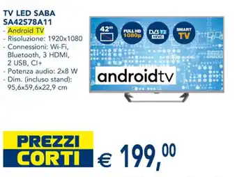 Esselunga TV LED SABA SA42S78A11 offerta