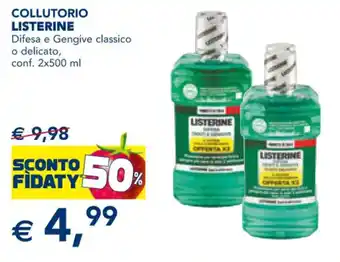 Esselunga COLLUTORIO LISTERINE Difesa e Gengive classico o delicato, conf. 2x500 ml offerta