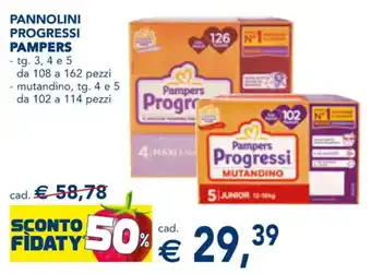 Esselunga PANNOLINI PROGRESSI PAMPERS offerta