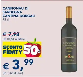 Esselunga CANNONAU DI SARDEGNA CANTINA DORGALI 75 cl offerta