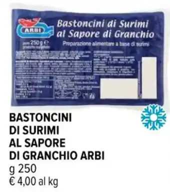 Iperal BASTONCINI DI SURIMI AL SAPORE DI GRANCHIO ARBI g 250 offerta