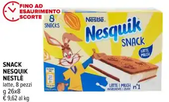 Iperal SNACK NESQUIK NESTLÈ latte, 8 pezzi g 26x8 offerta