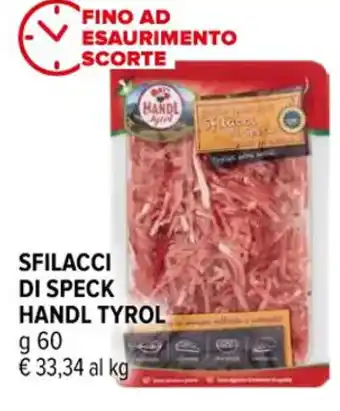 Iperal SFILACCI DI SPECK HANDL TYROL g 60 offerta