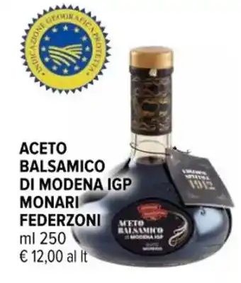ACETO BALSAMICO DI MODENA IGP MONARI FEDERZONI ml 250