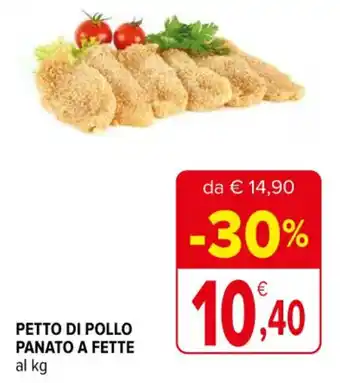 Iperal PETTO DI POLLO PANATO A FETTE al kg offerta