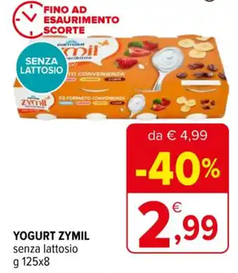 Iperal YOGURT ZYMIL senza lattosio g 125x8 offerta