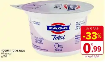 Iperal YOGURT TOTAL FAGE 0% grassi g 150 offerta