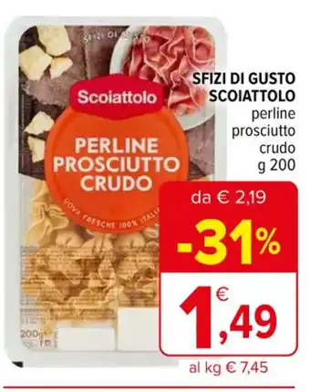 Iperal SFIZI DI GUSTO SCOIATTOLO perline prosciutto crudo g 200 offerta