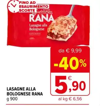 Iperal LASAGNE ALLA BOLOGNESE RANA g 900 offerta
