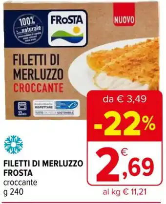 Iperal FILETTI DI MERLUZZO FROSTA croccante g 240 offerta