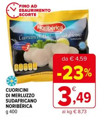 Iperal CUORICINI DI MERLUZZO SUDAFRICANO NORIBÉRICA g 400 offerta