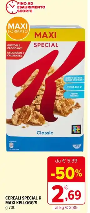 Iperal CEREALI SPECIAL K MAXI KELLOGG'S g 700 offerta
