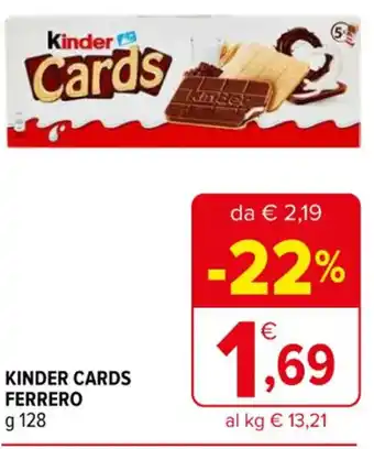 Iperal KINDER CARDS FERRERO g 128 offerta