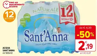 Iperal ACQUA SANT'ANNA ml 500x12 offerta
