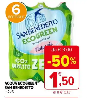Iperal ACQUA ECOGREEN SAN BENEDETTO lt 2x6 offerta