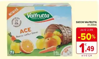 Iperal SUCCHI VALFRUTTA ml 200x6 offerta