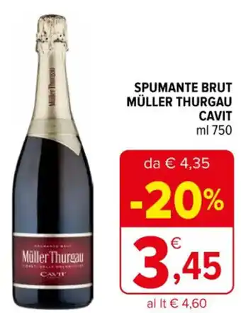 Iperal SPUMANTE BRUT MÜLLER THURGAU CAVIT ml 750 offerta