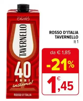 Iperal ROSSO D'ITALIA TAVERNELLO lt 1 offerta