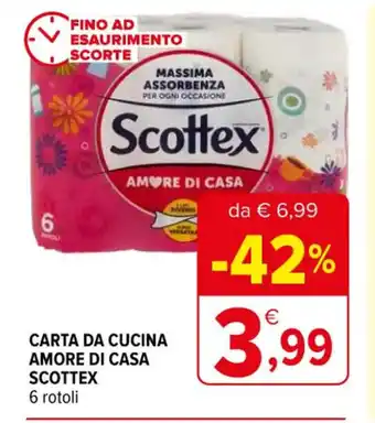 Iperal CARTA DA CUCINA AMORE DI CASA SCOTTEX 6 rotoli offerta