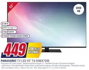 Trony PANASONIC TV LED 55" TX-55MX700E offerta