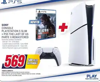 Trony SONY CONSOLE PLAYSTATION 5 SLIM + PS5 THE LAST OF US PARTE II REMASTERED offerta