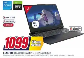 Trony LENOVO IDEAPAD GAMING 3 82SA00EKIX offerta