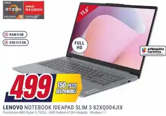 Trony LENOVO NOTEBOOK IDEAPAD SLIM 3 82XQ004JIX offerta
