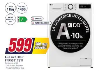Trony LG LAVATRICE F4R5011TSW offerta