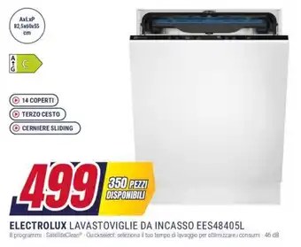 Trony ELECTROLUX LAVASTOVIGLIE DA INCASSO EES48405L offerta
