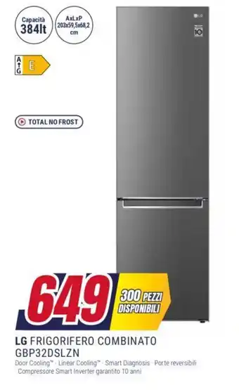 Trony LG FRIGORIFERO COMBINATO GBP32DSLZN offerta