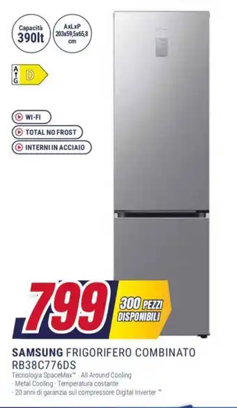 Trony SAMSUNG FRIGORIFERO COMBINATO RB38C776DS offerta