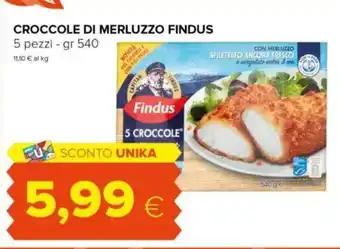Oasi CROCCOLE DI MERLUZZO FINDUS 5 pezzi - gr 540 offerta
