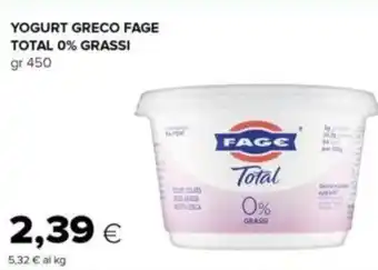 Oasi YOGURT GRECO FAGE TOTAL 0% GRASSI gr 450 offerta